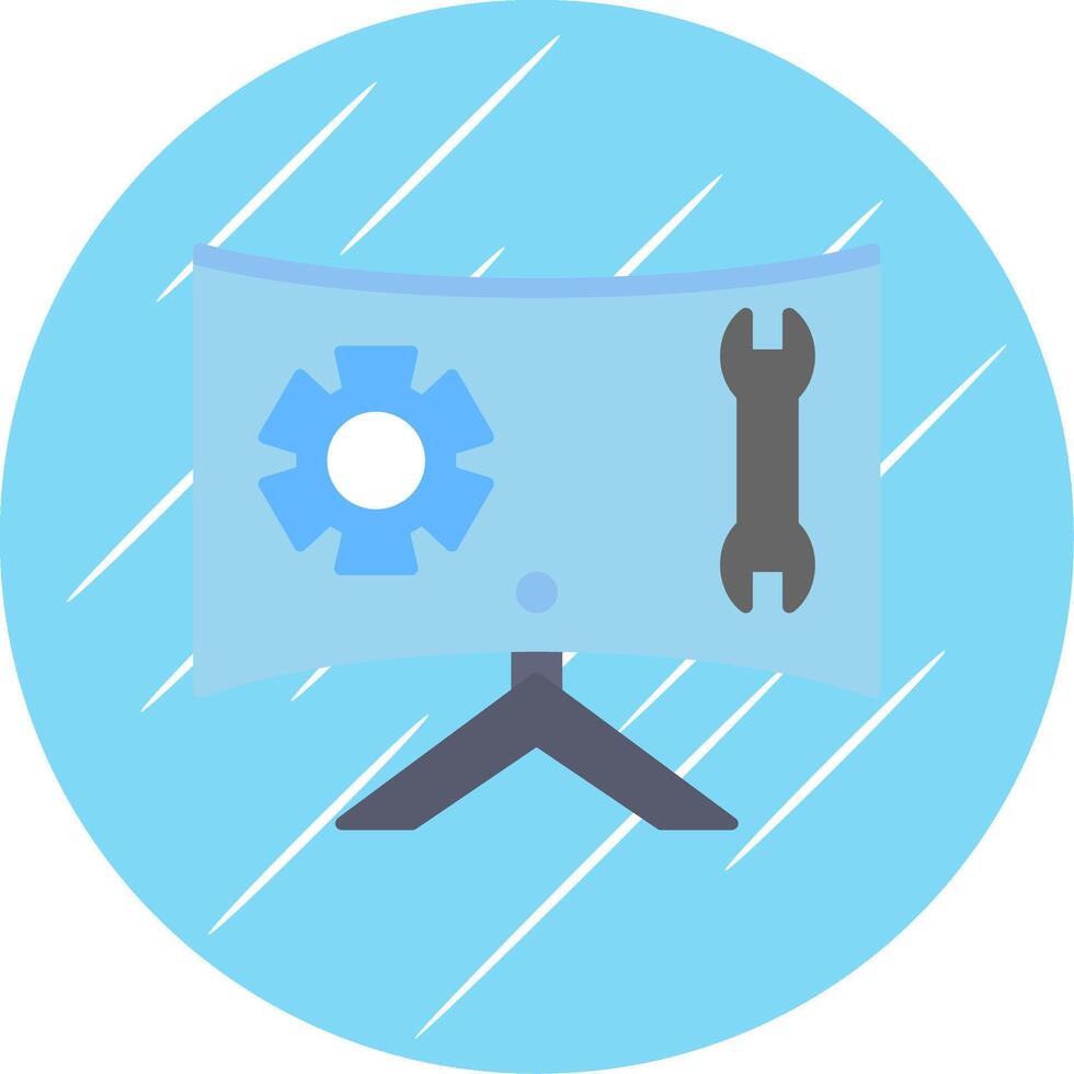 Technical Support Flat Blue Circle Icon vector