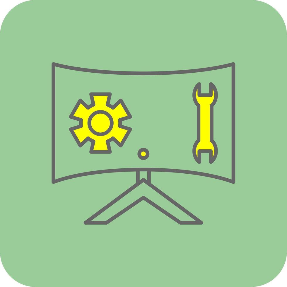 Technical Support Filled Yellow Icon vector