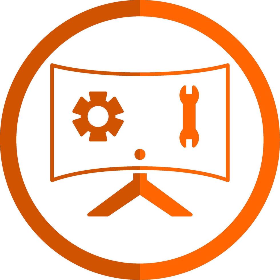 Technical Support Glyph Orange Circle Icon vector