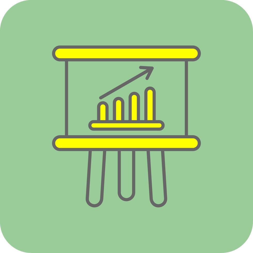 Chart Filled Yellow Icon vector