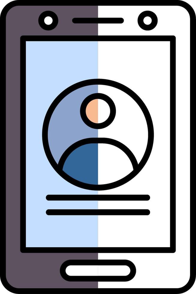 Avatar Filled Half Cut Icon vector