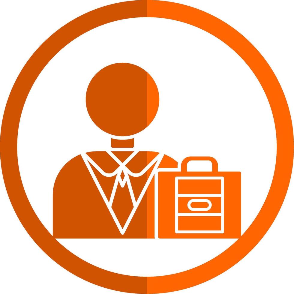 Businessman Glyph Orange Circle Icon vector