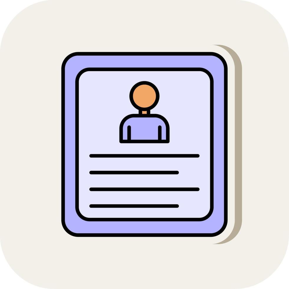 Curriculum Vitae Line Filled White Shadow Icon vector