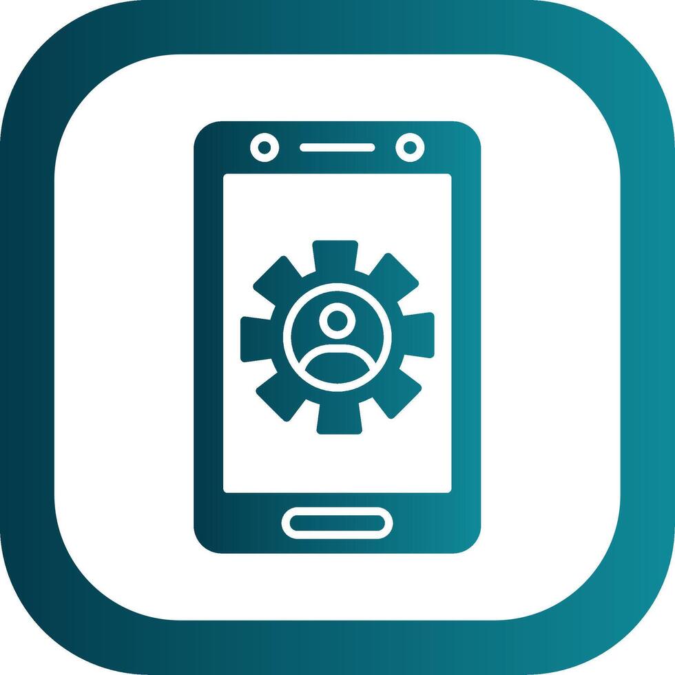 Setting Glyph Gradient Round Corner Icon vector