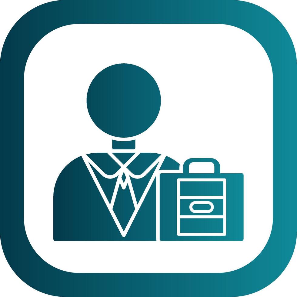 Businessman Glyph Gradient Round Corner Icon vector