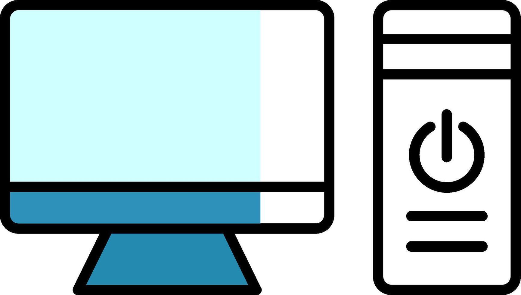 Computer Filled Half Cut Icon vector
