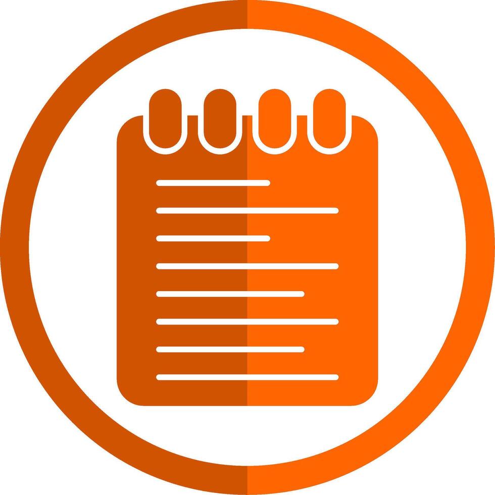 Note Pad Glyph Orange Circle Icon vector