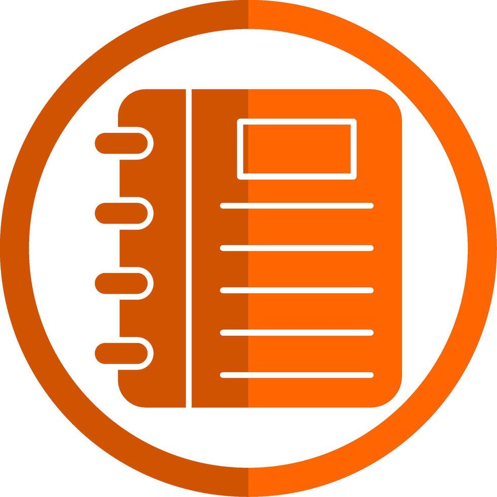 Nota libro glifo naranja circulo icono vector