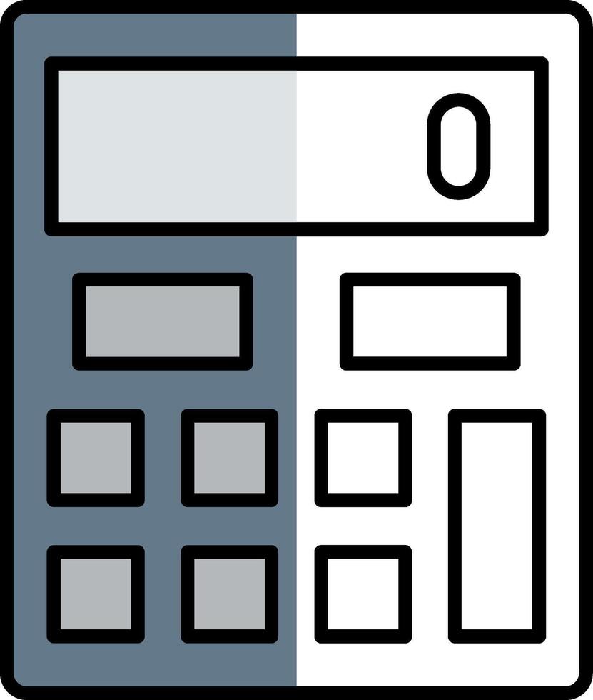 calculadora lleno medio cortar icono vector