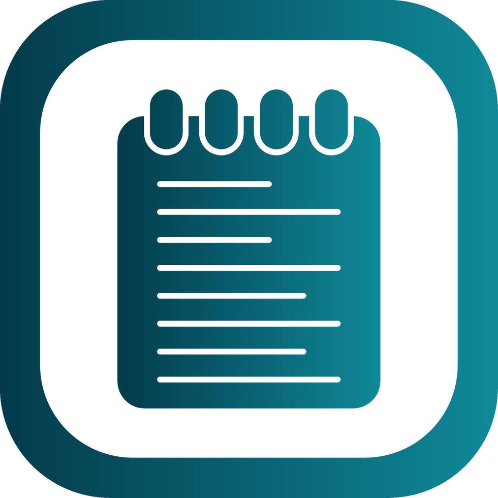 Note Pad Glyph Gradient Round Corner Icon vector
