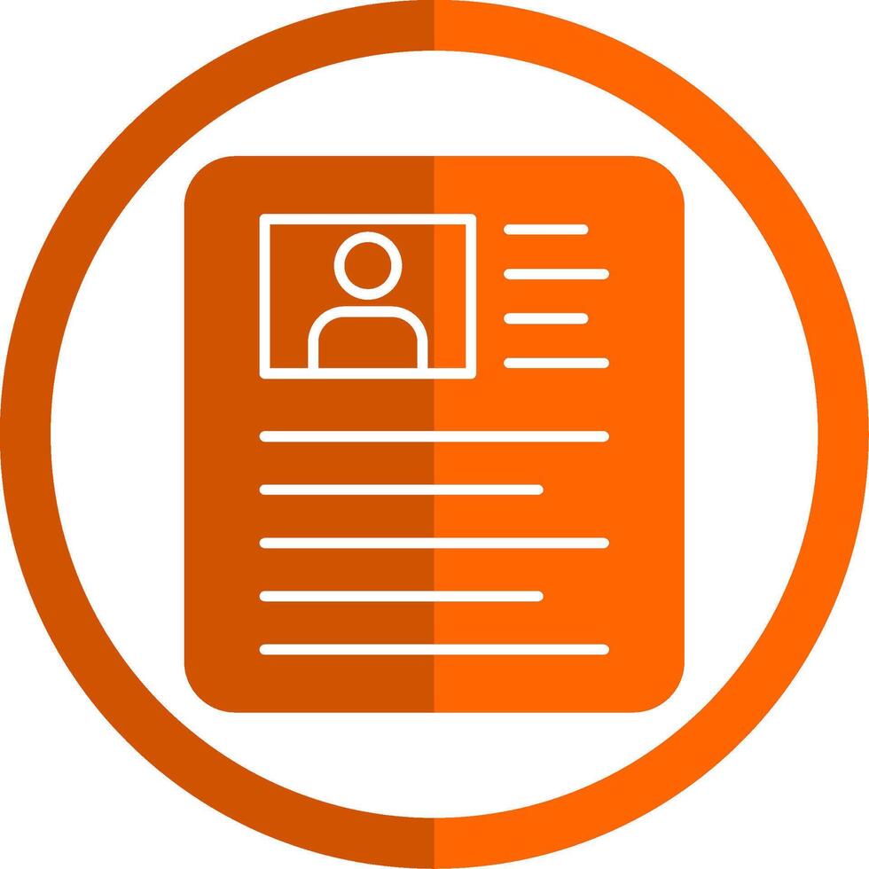 Portfolio Glyph Orange Circle Icon vector