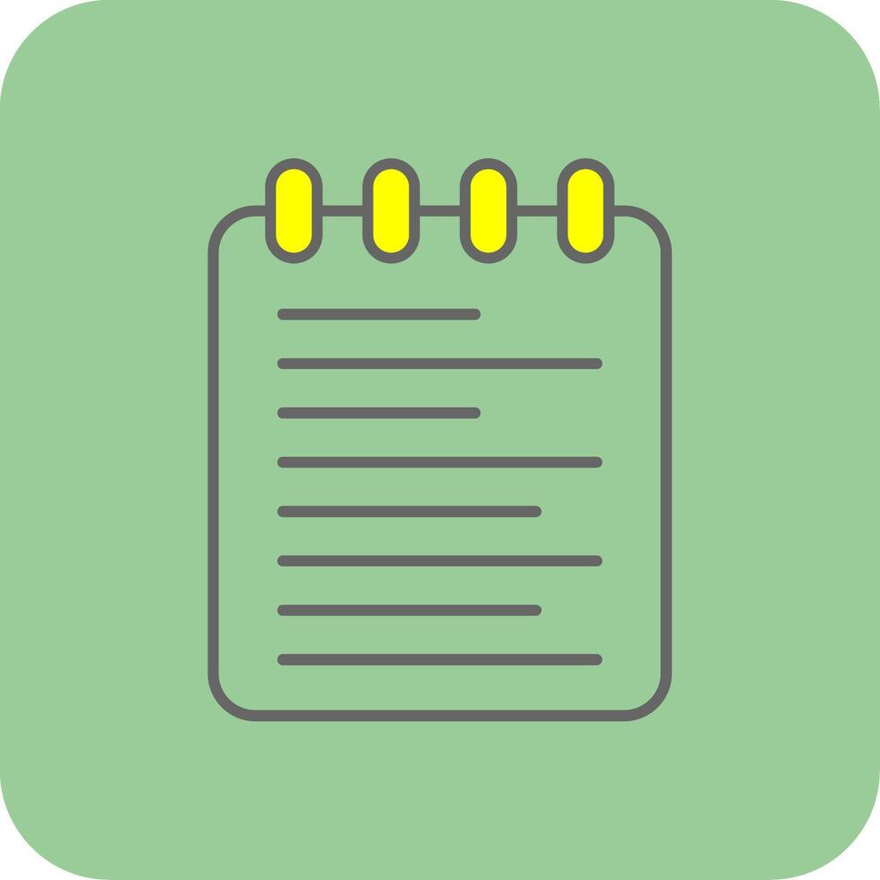 Note Pad Filled Yellow Icon vector