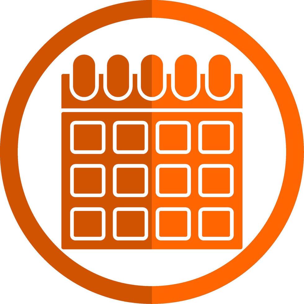 Calendar Glyph Orange Circle Icon vector