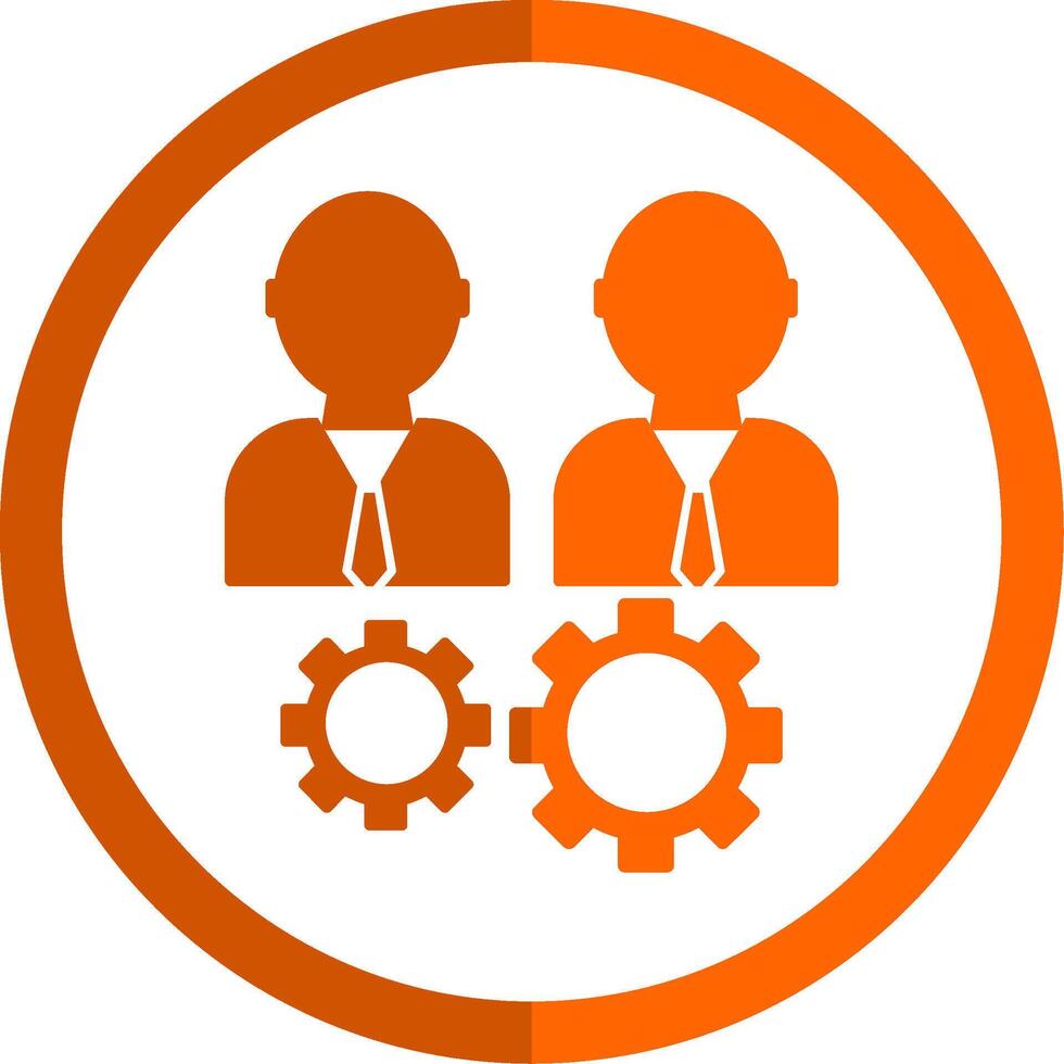 Team Management Glyph Orange Circle Icon vector