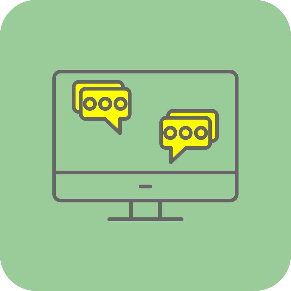 Chat Filled Yellow Icon vector