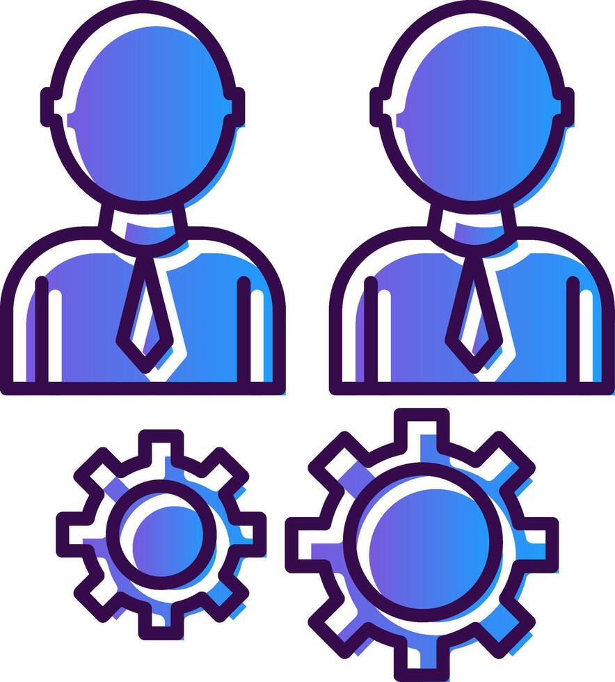 Team Management Gradient Filled Icon vector