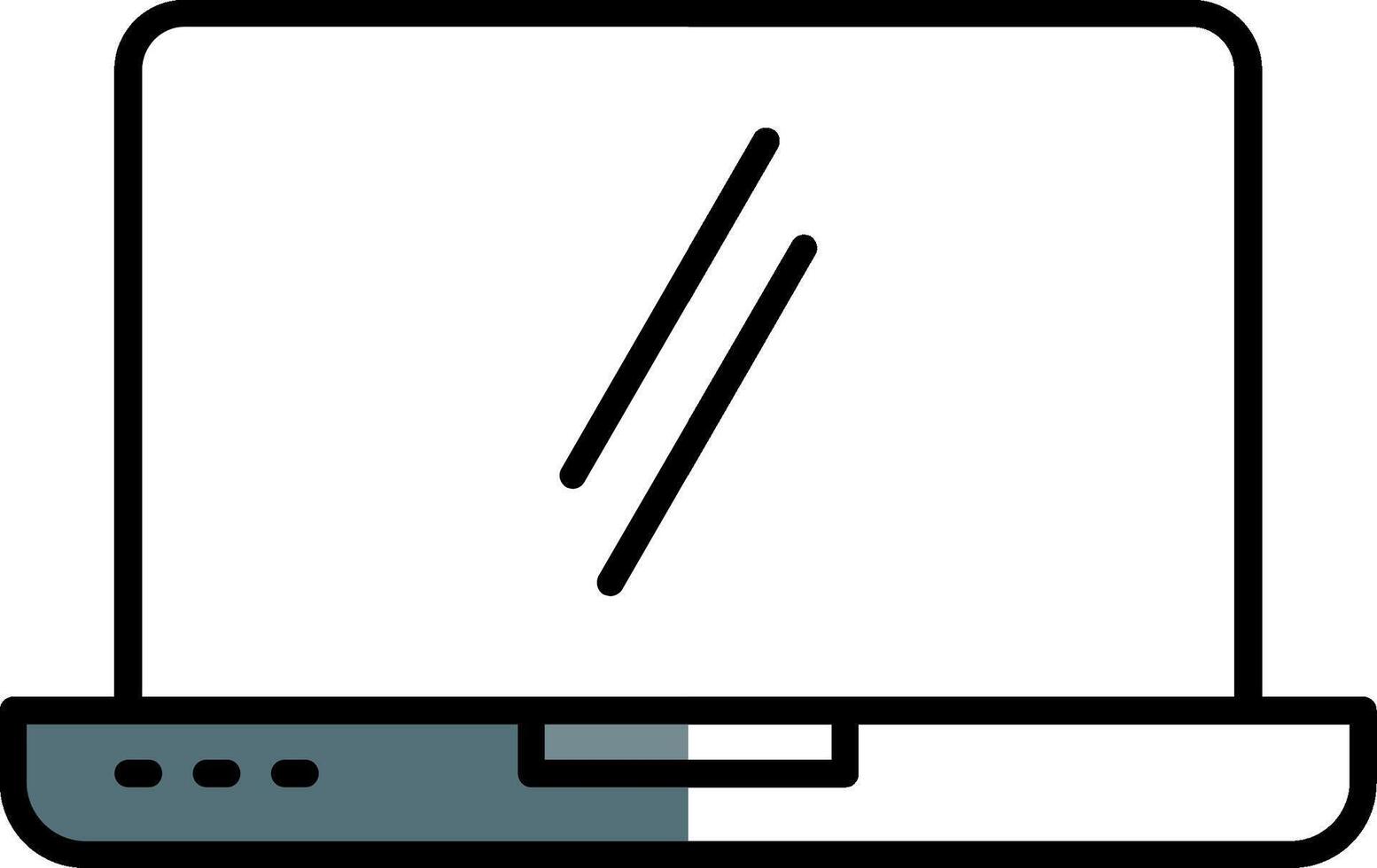 Laptop Filled Half Cut Icon vector