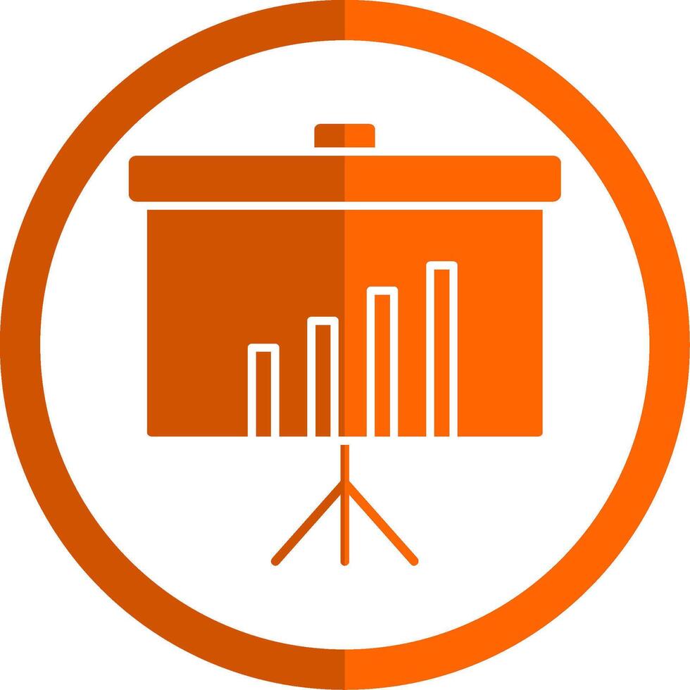 Presentation Glyph Orange Circle Icon vector
