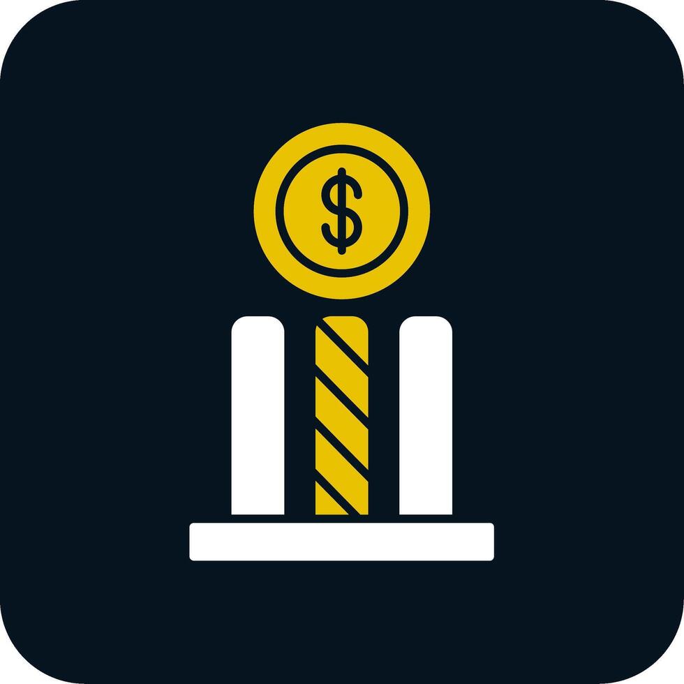 icono de dos colores de glifo de dólar vector