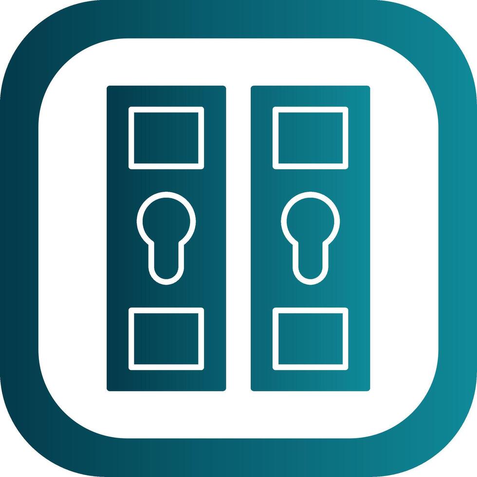 Locker Glyph Gradient Round Corner Icon vector