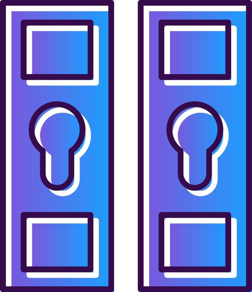 Locker Gradient Filled Icon vector