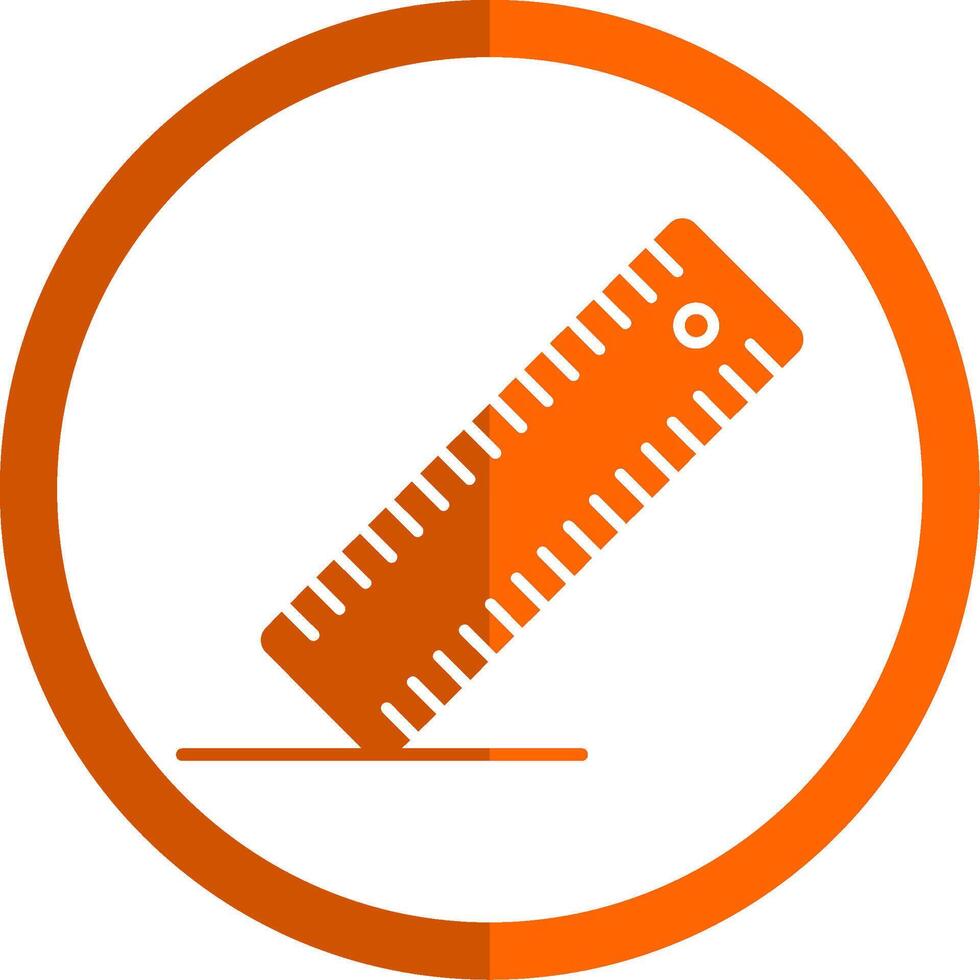 Ruler Glyph Orange Circle Icon vector