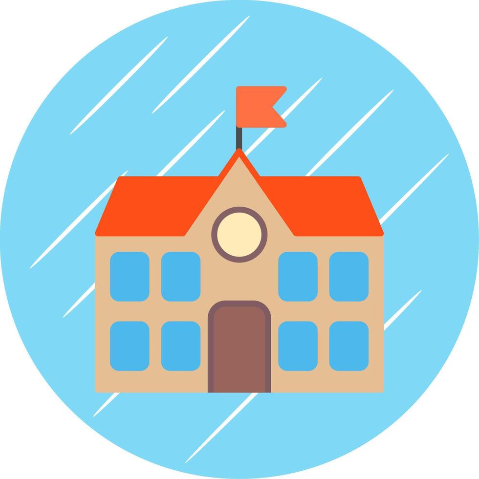 School Flat Blue Circle Icon vector