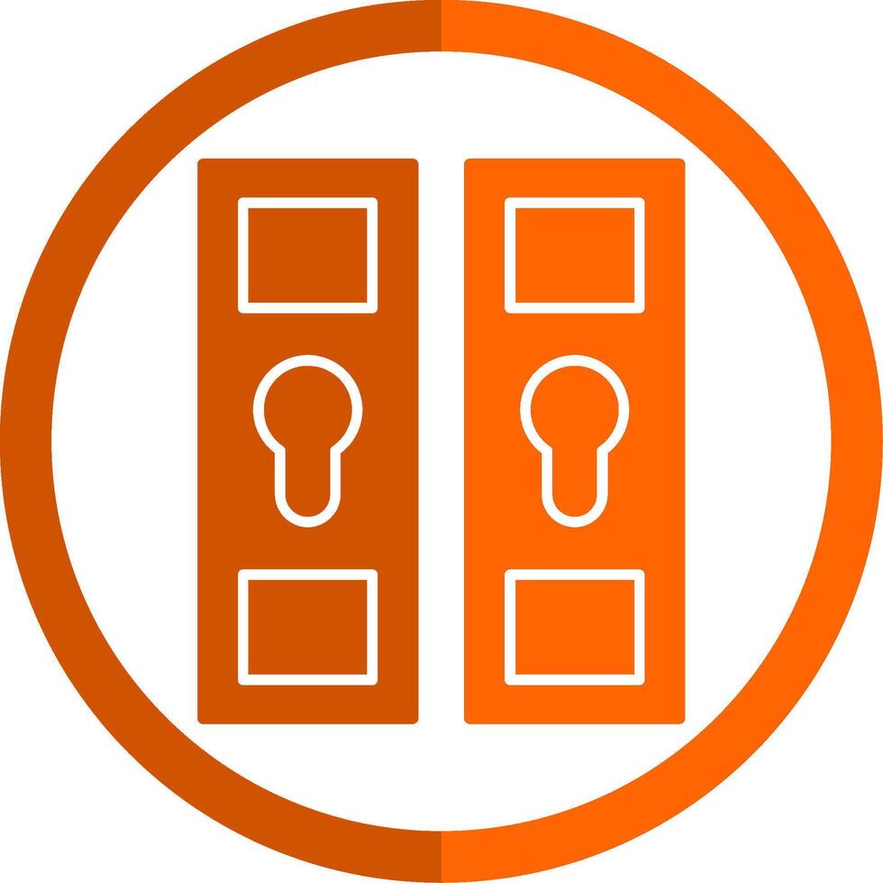 Locker Glyph Orange Circle Icon vector