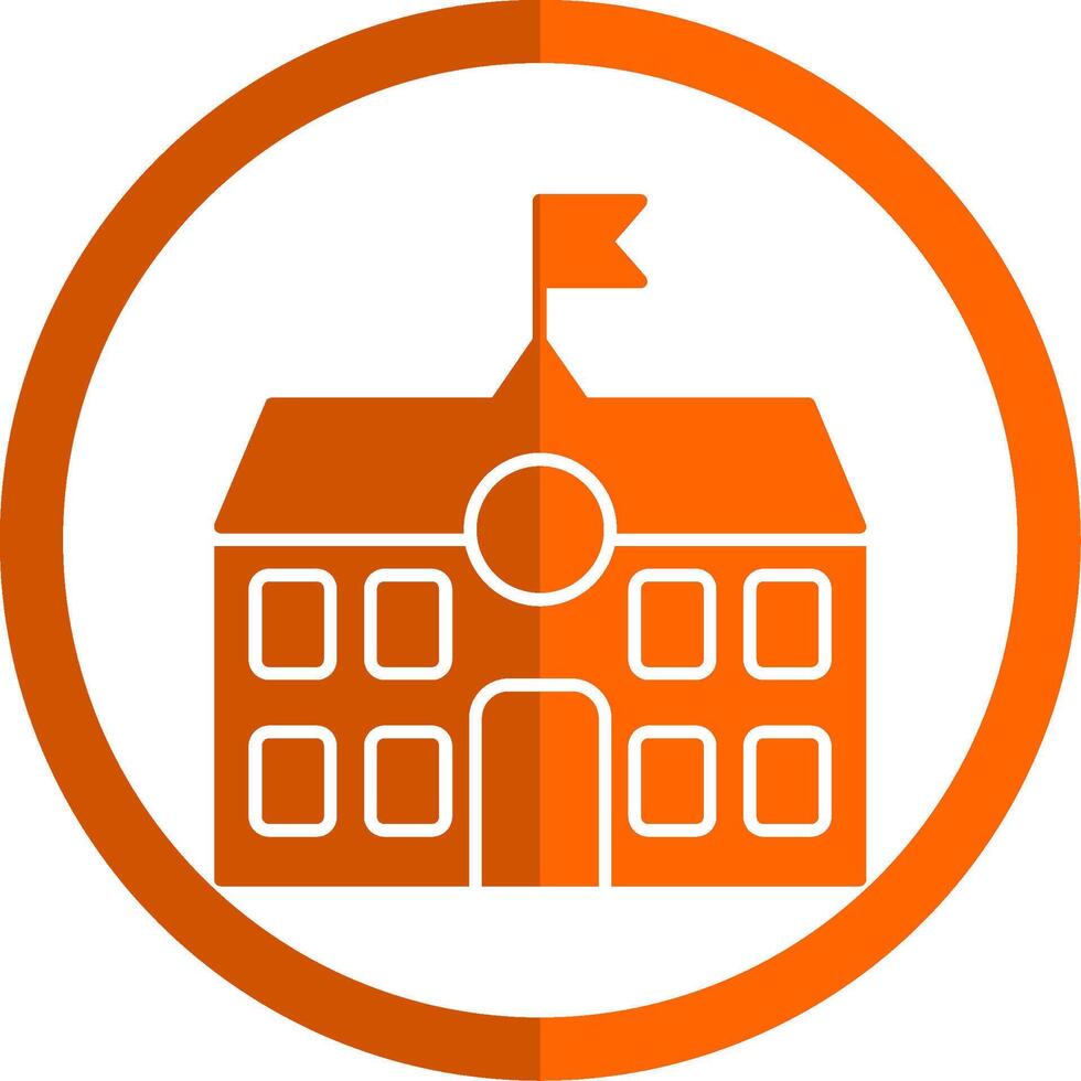 colegio glifo naranja circulo icono vector