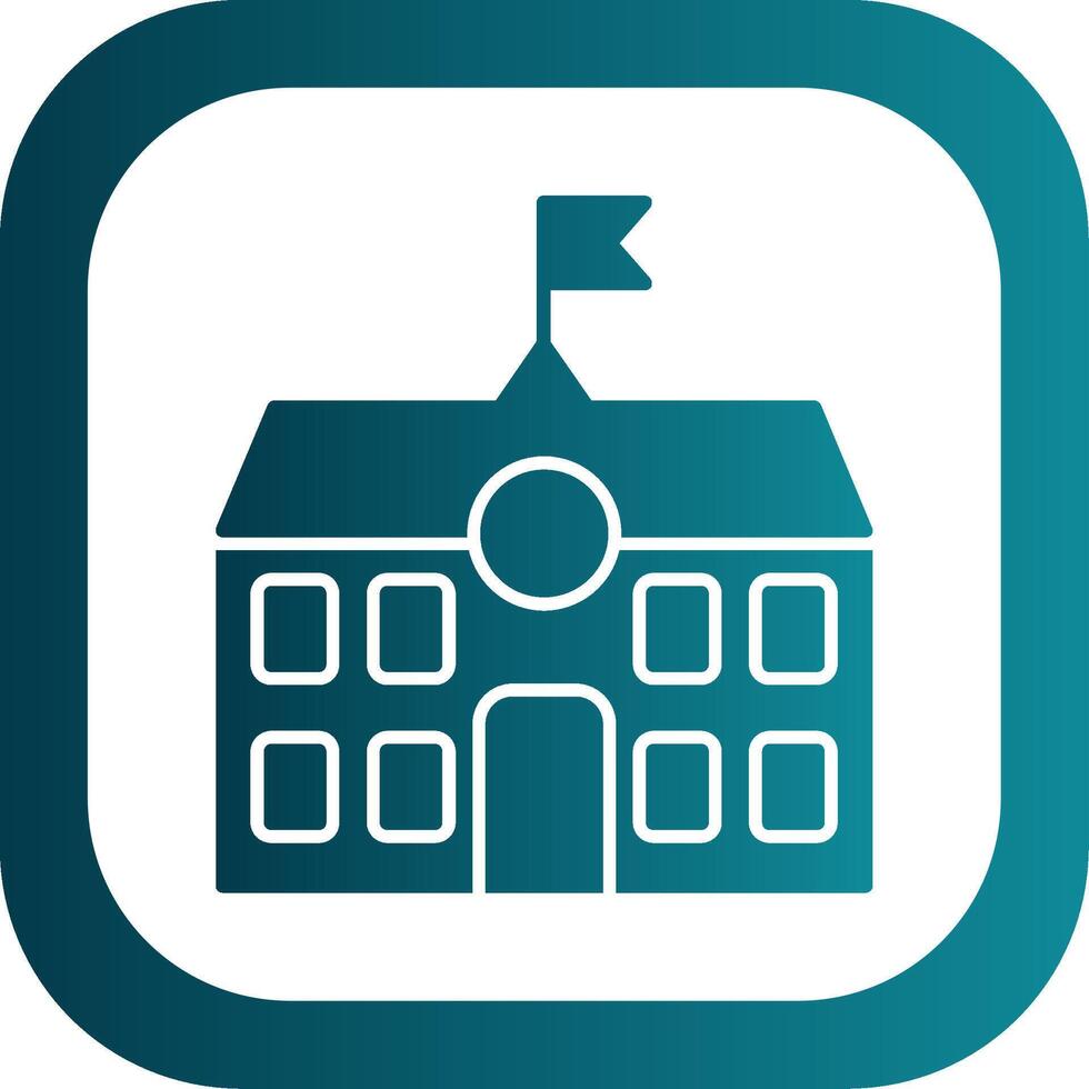 School Glyph Gradient Round Corner Icon vector