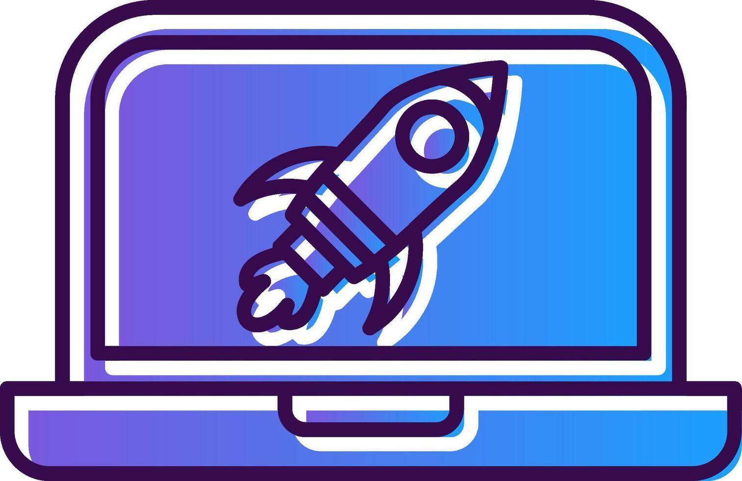 Rocket Gradient Filled Icon vector