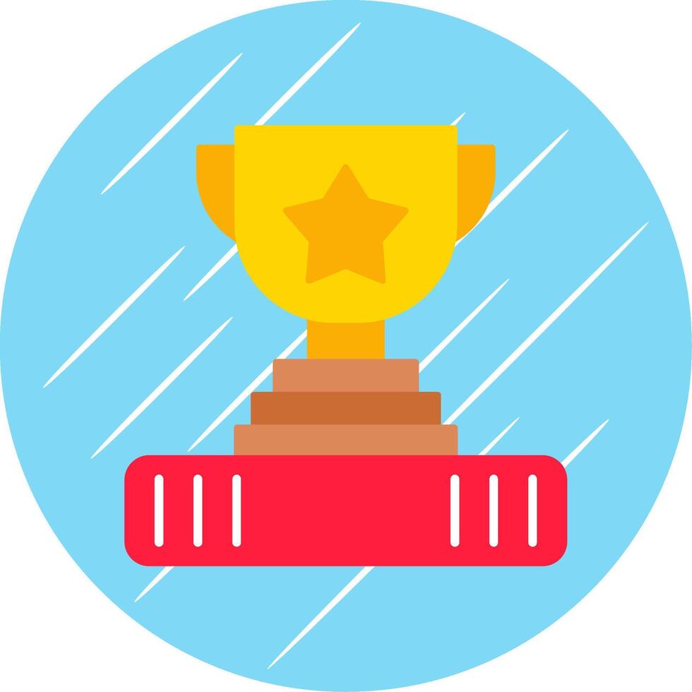 Trophy Flat Blue Circle Icon vector