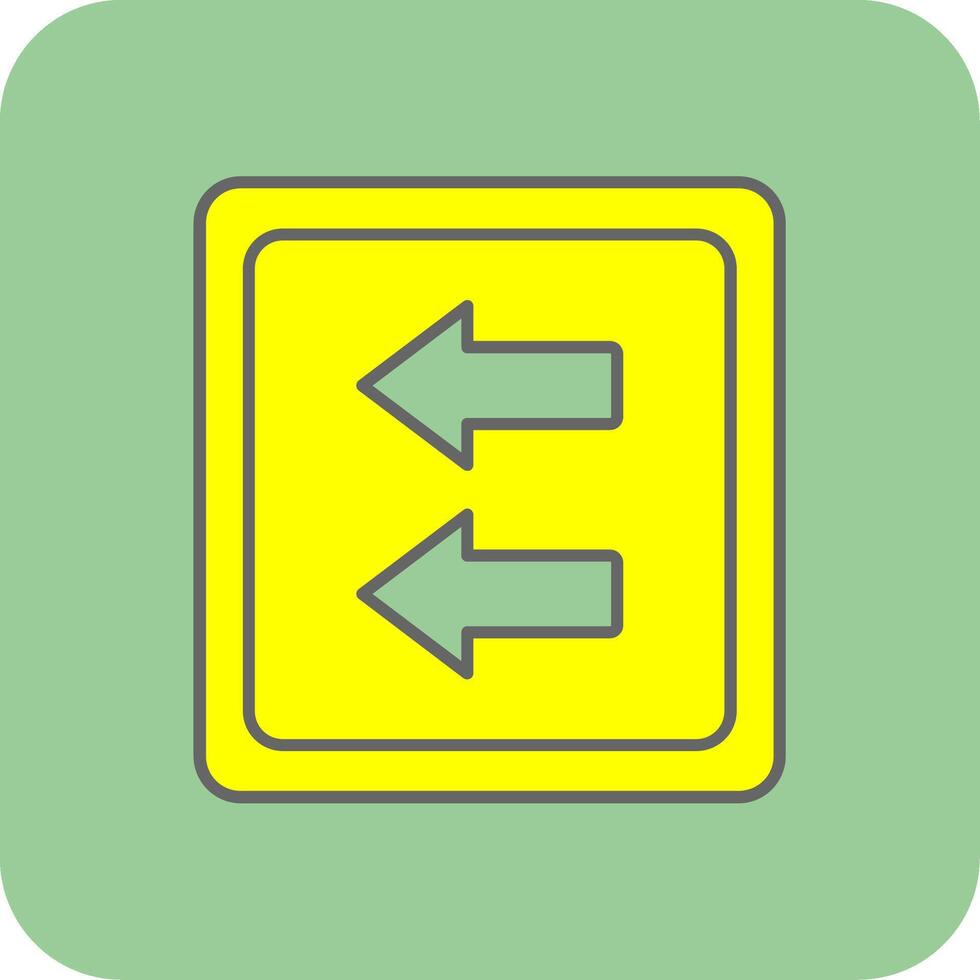 Fast Backward Filled Yellow Icon vector