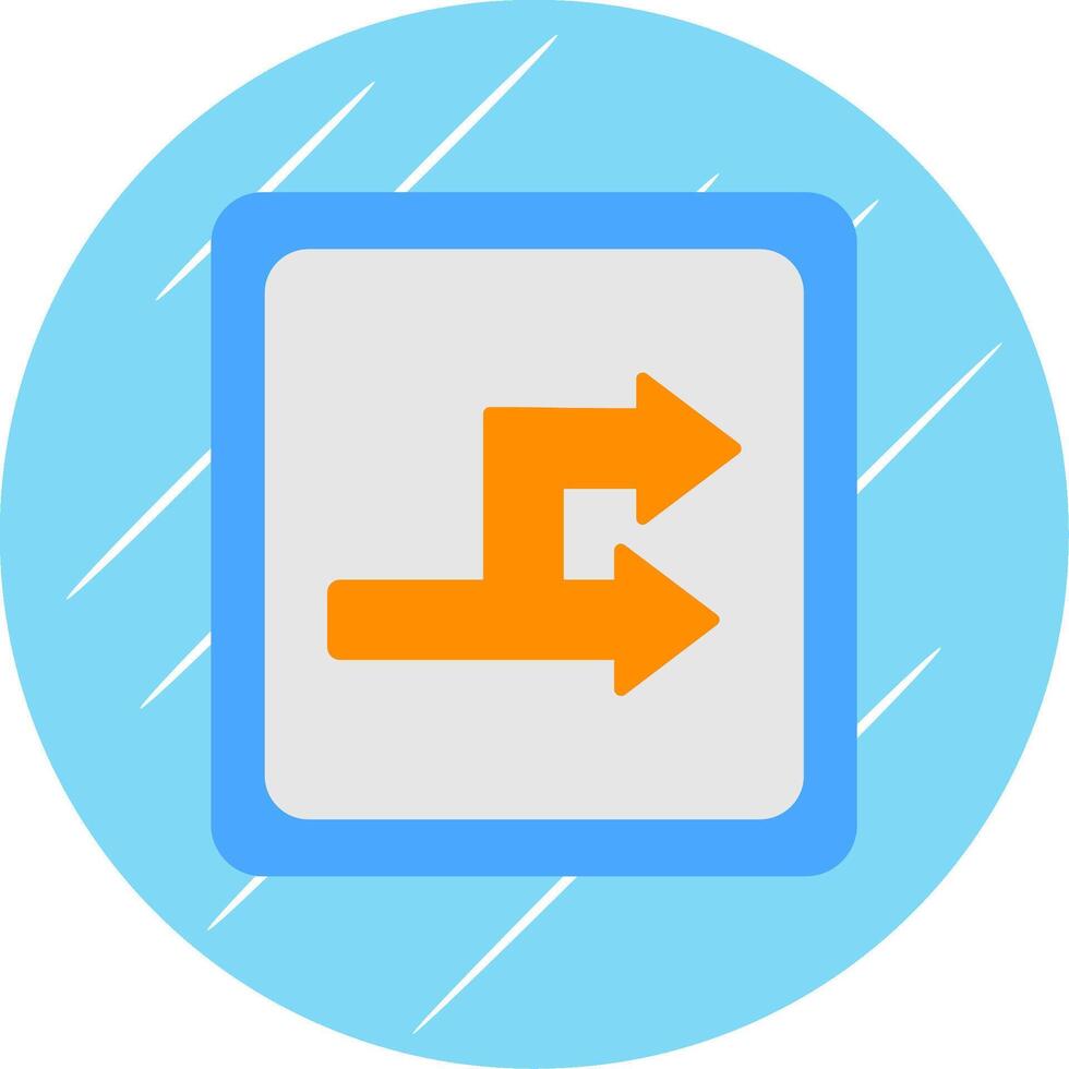 Bidirectional Flat Blue Circle Icon vector