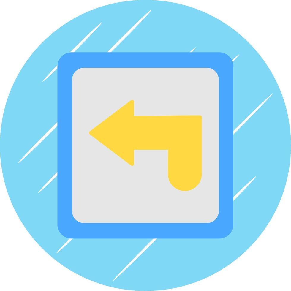 Curved Arrow Flat Blue Circle Icon vector