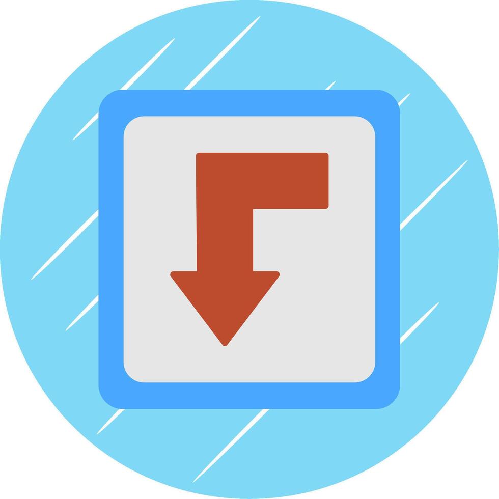 Back Flat Blue Circle Icon vector