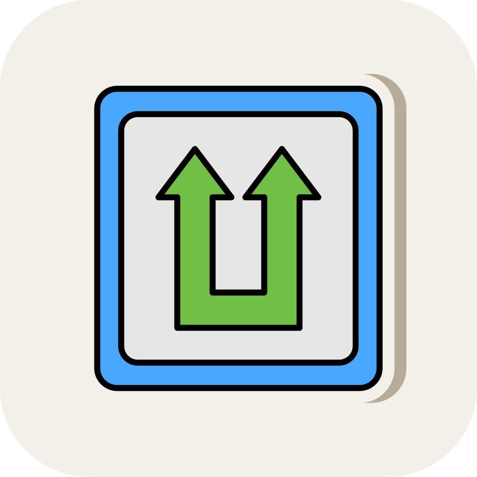 Two Arrows Line Filled White Shadow Icon vector