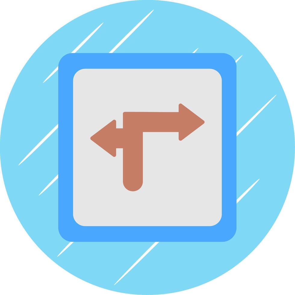 Turn Direction Flat Blue Circle Icon vector