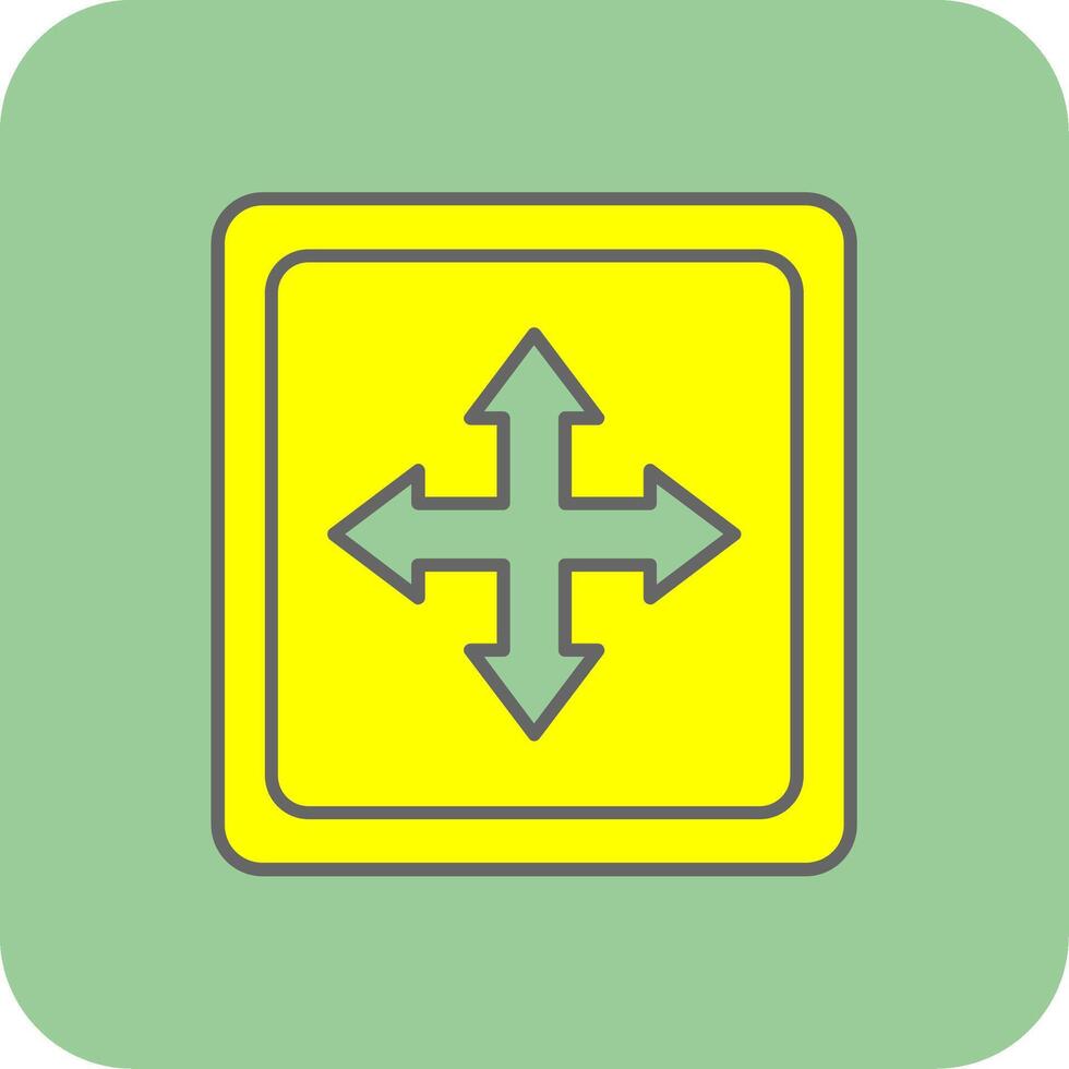 Cross Symbol Filled Yellow Icon vector