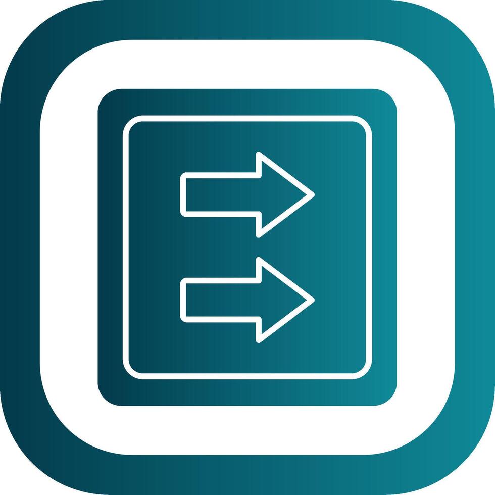 Fast Forward Glyph Gradient Round Corner Icon vector