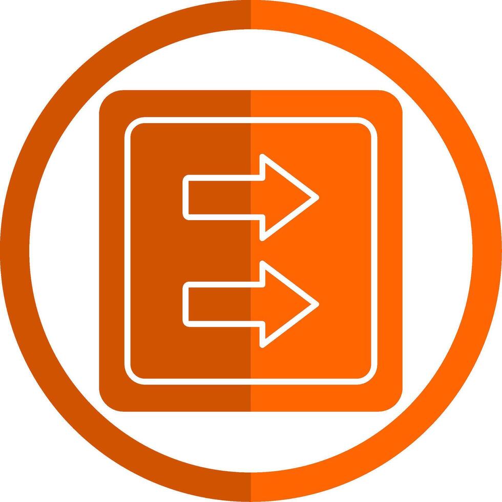 Fast Forward Glyph Orange Circle Icon vector