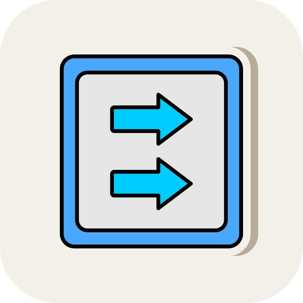 Fast Forward Line Filled White Shadow Icon vector