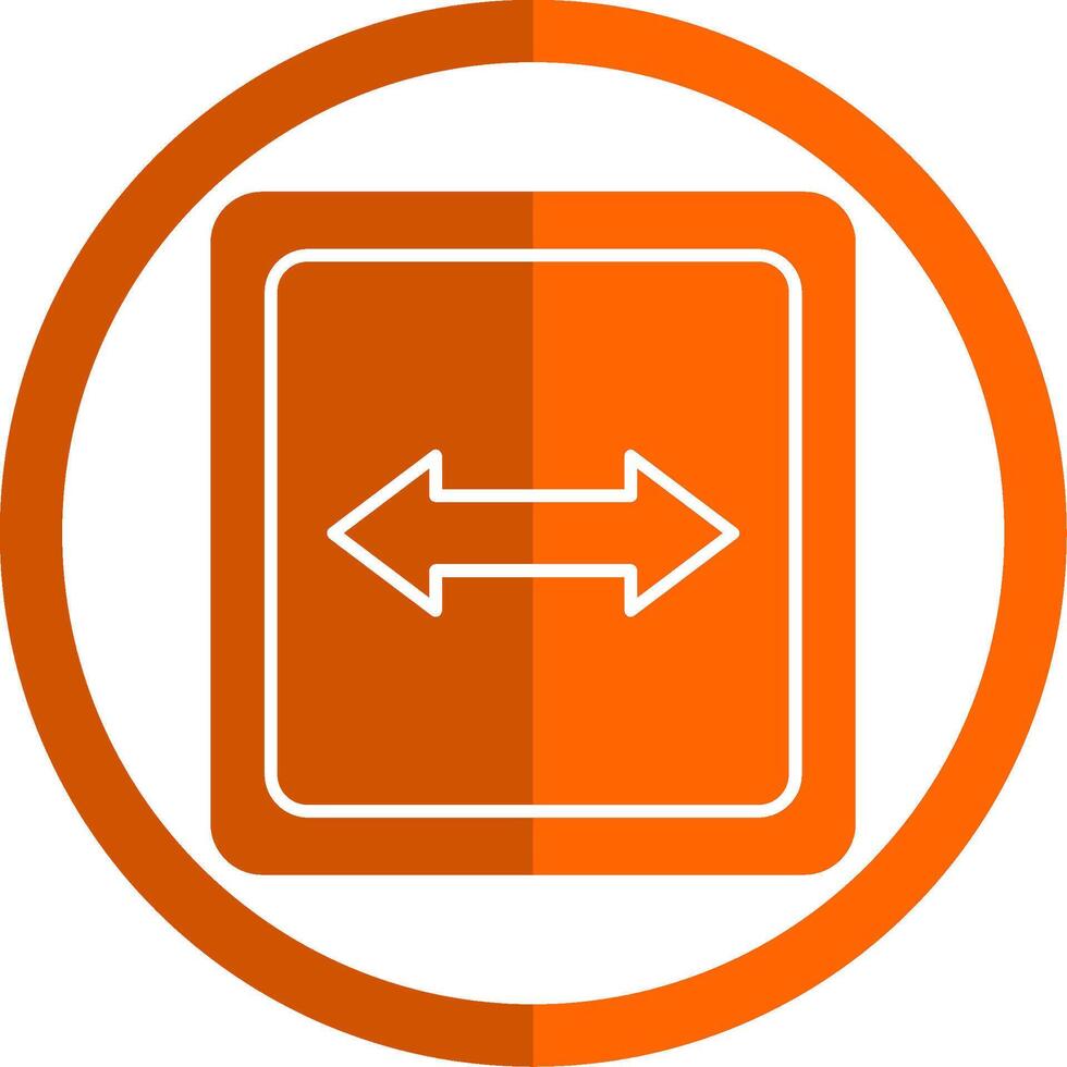 Opposite Glyph Orange Circle Icon vector