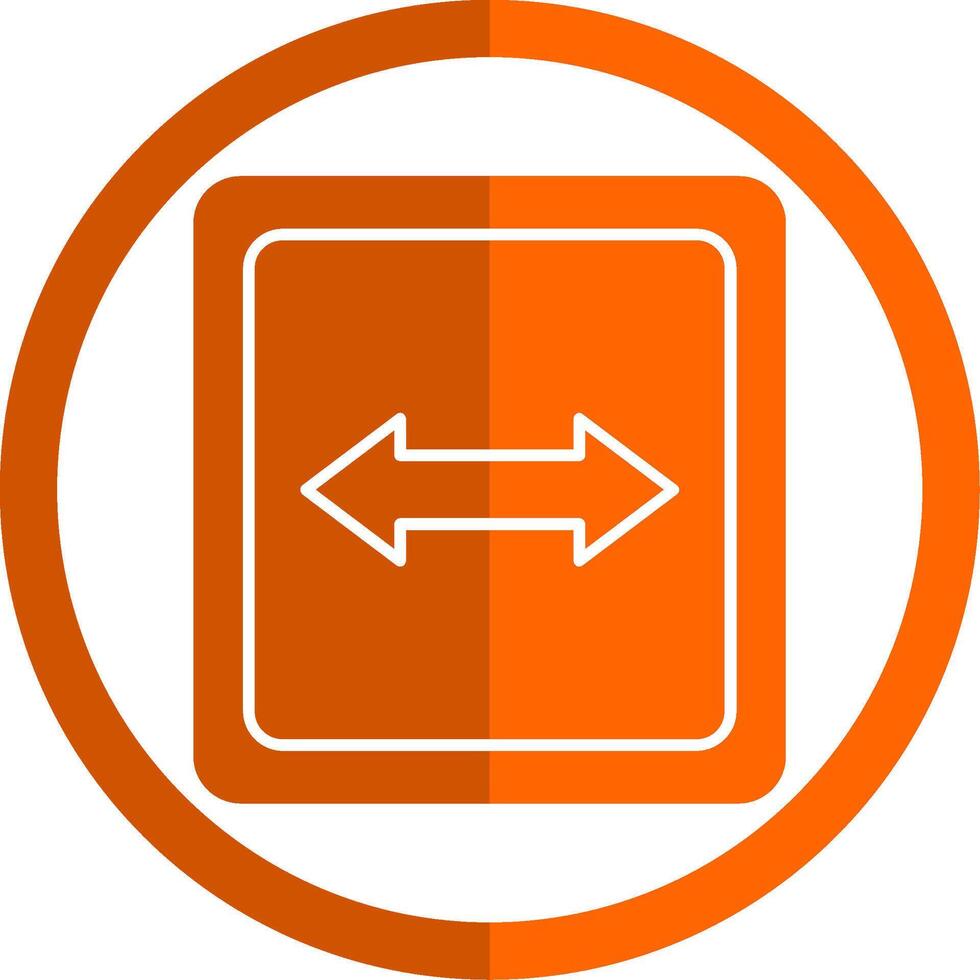 Opposite Glyph Orange Circle Icon vector