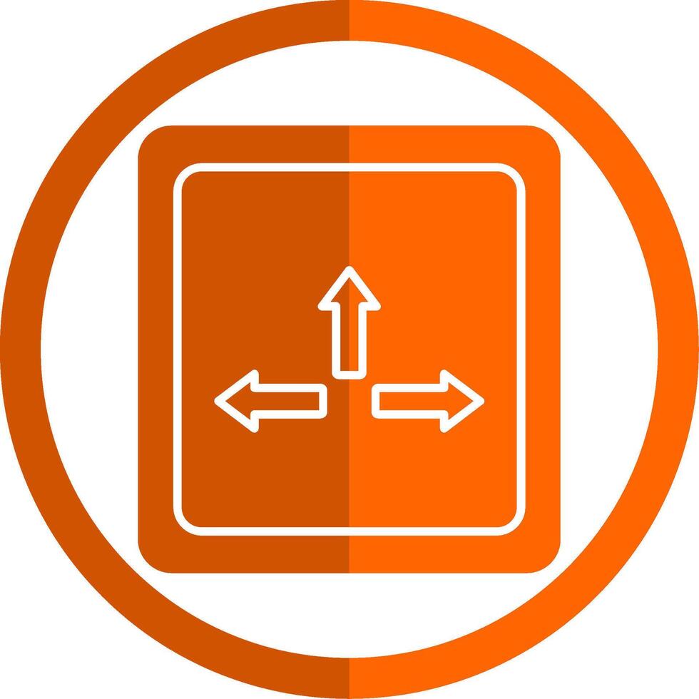 Resize Glyph Orange Circle Icon vector