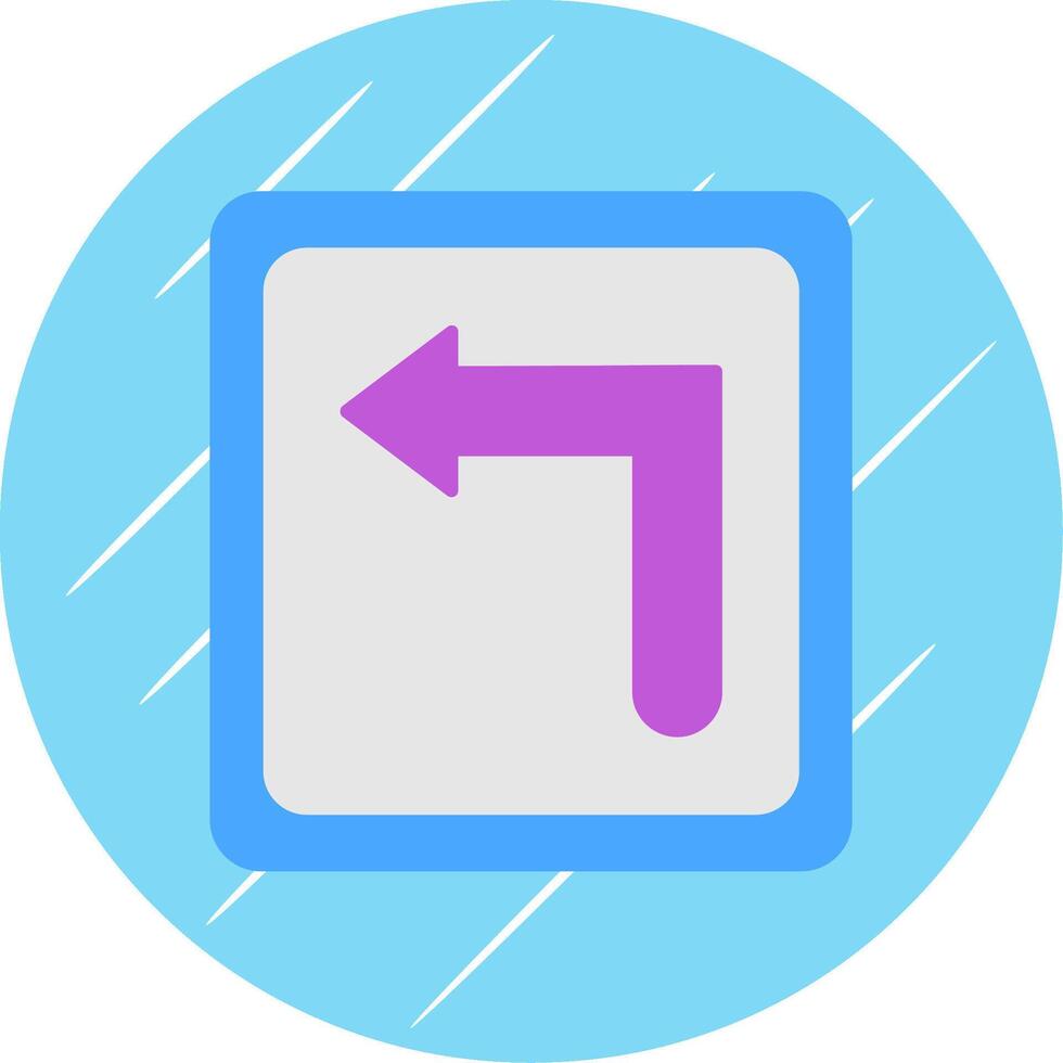 Turn Left Flat Blue Circle Icon vector