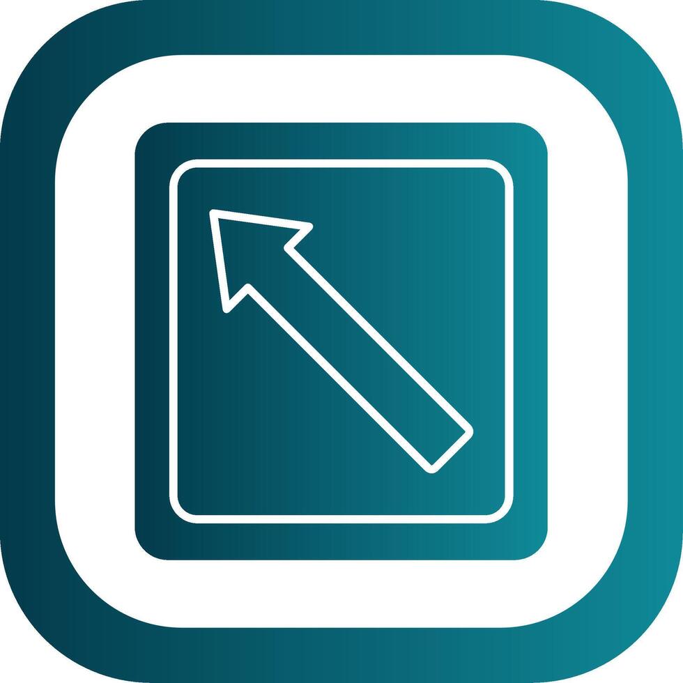 Arrow Left Glyph Gradient Round Corner Icon vector