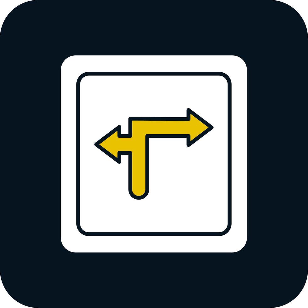 Turn Direction Glyph Two Color Icon vector