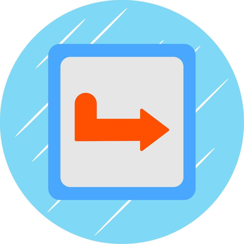 Turn Right Flat Blue Circle Icon vector