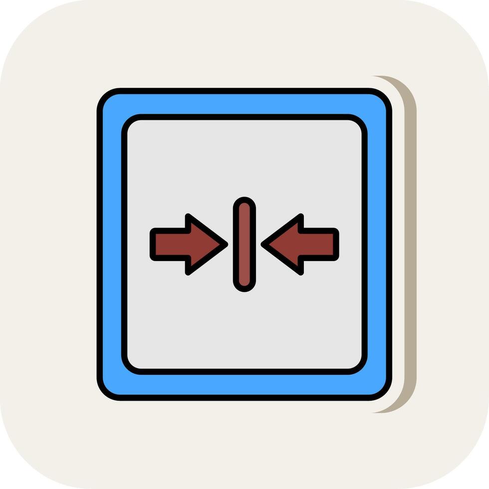 Minimize Line Filled White Shadow Icon vector